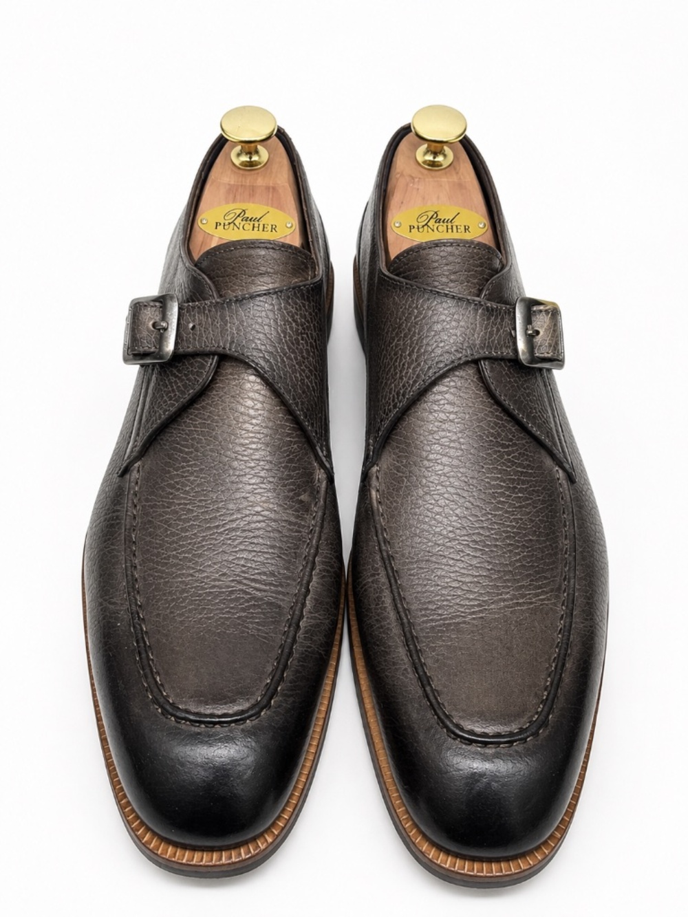 Di Bianco Brown Leather Monk Strap Dress Shoes – Men's US 10